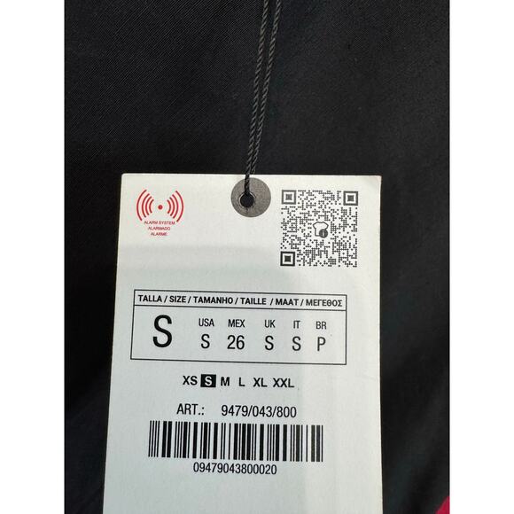 Zara Women's Collection Side Draped Mixi Dress Black Linen Blend Old Money S - Picture 13 of 15